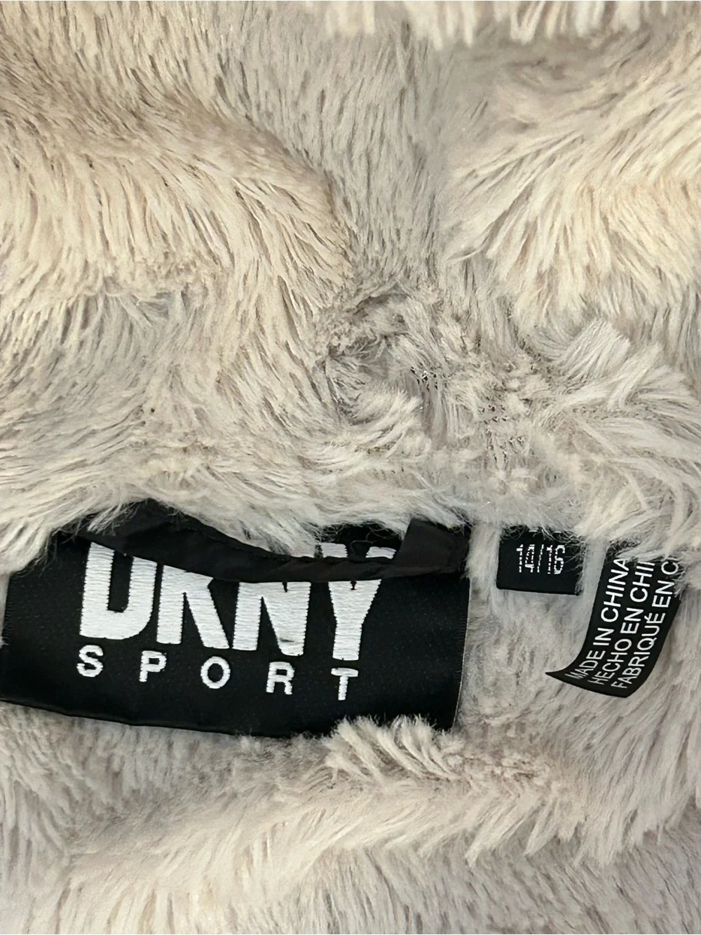 DKNY Sport Girls Black Sherpa Lined Hooded Puffer Coat Size 14/16